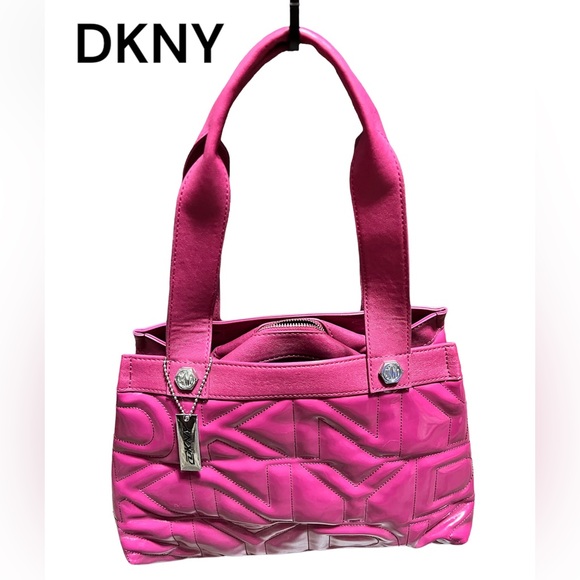 DKNY Pink Patent Leather Shoulder Bag - Picture 10 of 10